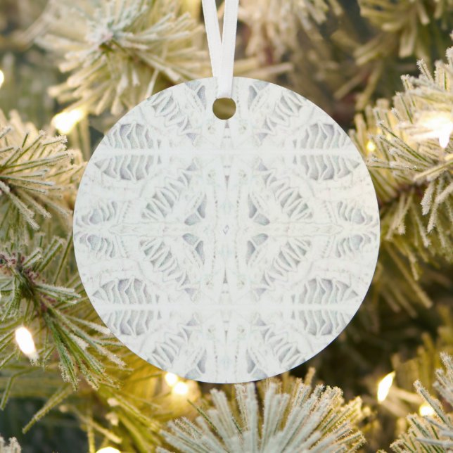 BATTENBURG LACE Metal Round Ornament (Insitu)