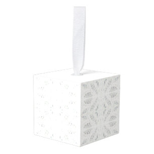 BATTENBURG LACE Wooden Cube Ornament