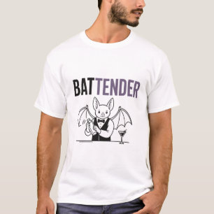 Battender – Funny Bat Bartender Pun T-Shirt