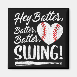 Batter Swing Baseball Heart Mom Cute Women's Mothe Magnet