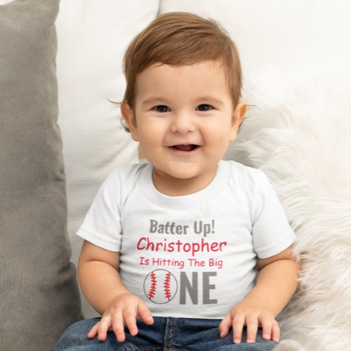 Batter Up Baseball 1st Birthday Baby T_Shirt