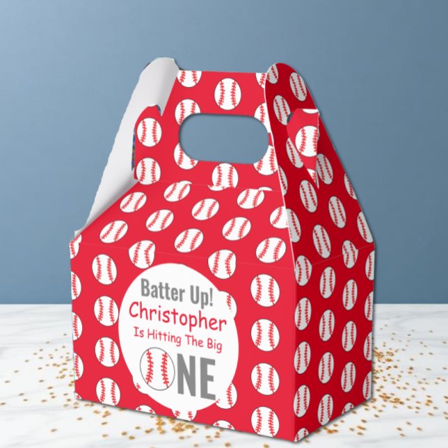 Batter Up! Baseball 1st Birthday Favor Box (Creator Uploaded)