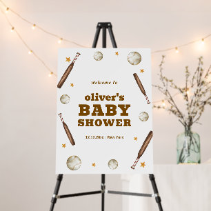 Batter Up Baseball Baby Shower Welcome Sign