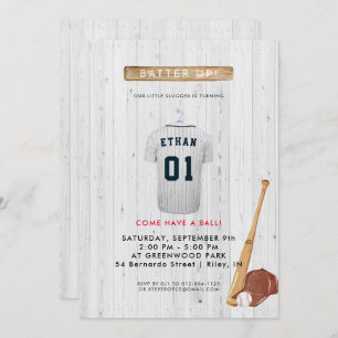 Batter Up Baseball Birthday Invitation