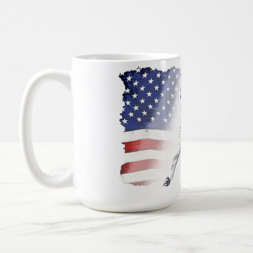 Batter Up _ Baseball Player and USA Flag Coffee Mug