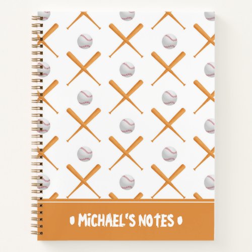 Batter Up Baseball Sports  Add Your Name Notebook