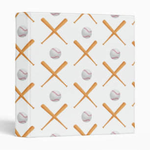 Batter Up Baseball Sports Pattern 3 Ring Binder