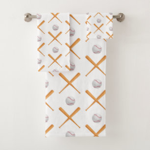 Batter Up Baseball Sports Pattern Bath Towel Set