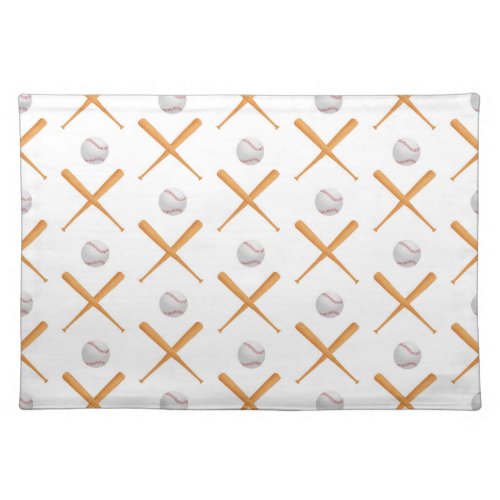 Batter Up Baseball Sports Pattern Cloth Placemat