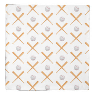 Batter Up Baseball Sports Pattern Duvet Cover