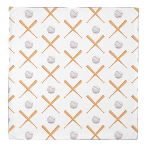 Batter Up Baseball Sports Pattern Duvet Cover