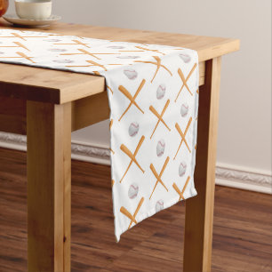 Batter Up Baseball Sports Pattern Medium Table Runner