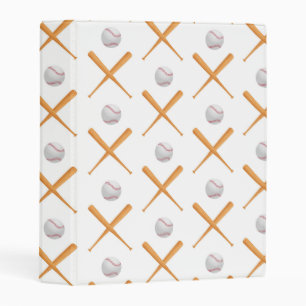 Batter Up Baseball Sports Pattern Mini Binder