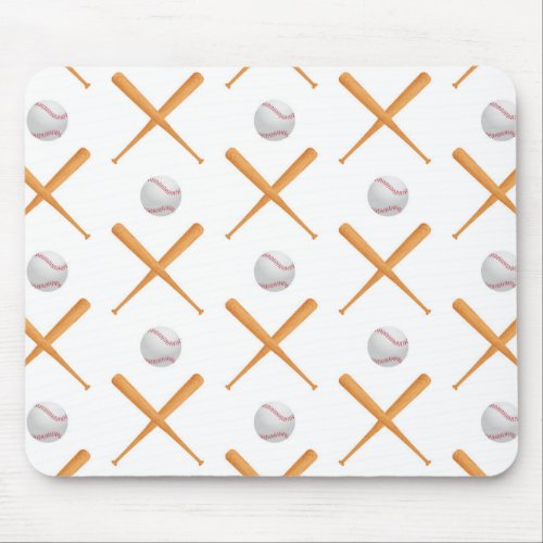 Batter Up Baseball Sports Pattern Mouse Pad