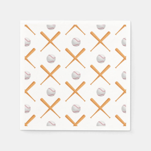 Batter Up Baseball Sports Pattern Napkins (Front)