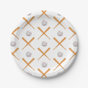Batter Up Baseball Sports Pattern Paper Plates