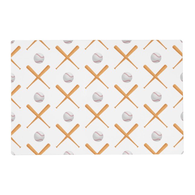 Batter Up Baseball Sports Pattern Placemat (Front)