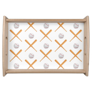 Batter Up Baseball Sports Pattern Serving Tray