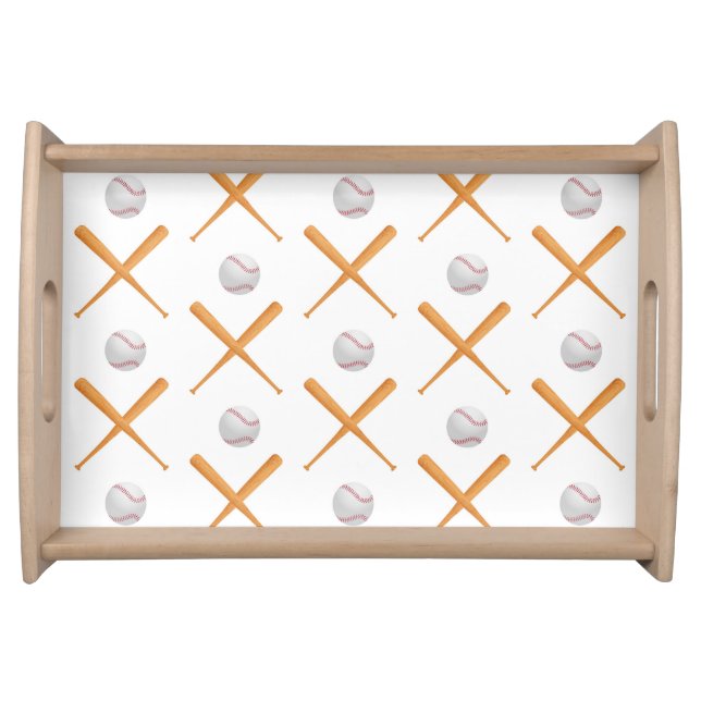 Batter Up Baseball Sports Pattern Serving Tray (Front)