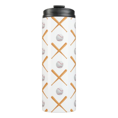 Batter Up Baseball Sports Pattern Thermal Tumbler