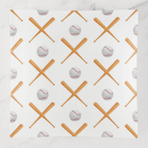 Batter Up Baseball Sports Pattern Trinket Tray