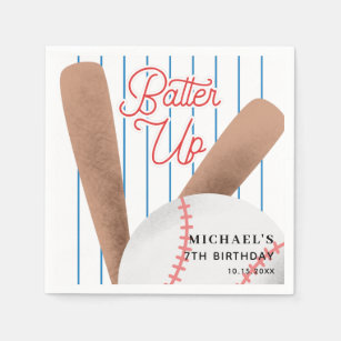 Batter Up Baseball Theme Birthday Party Napkins