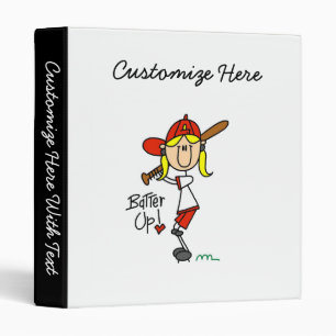 Batter Up Girls Baseball T-shirts and Gifts 3 Ring Binder