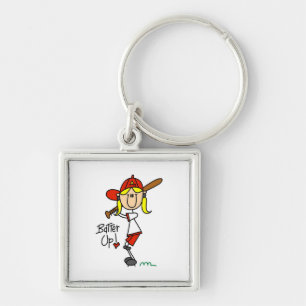 Batter Up Girls Baseball T-shirts and Gifts Keychain