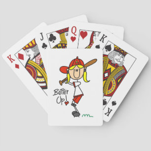 Batter Up Girls Baseball T-shirts and Gifts Poker Cards