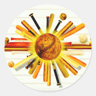 BATTER UP SUNDAY!  CLASSIC ROUND STICKER
