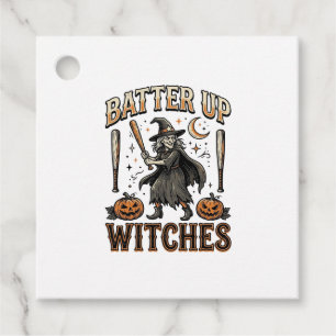 Batter Up Witches Vintage Halloween Baseball Desig Favor Tags