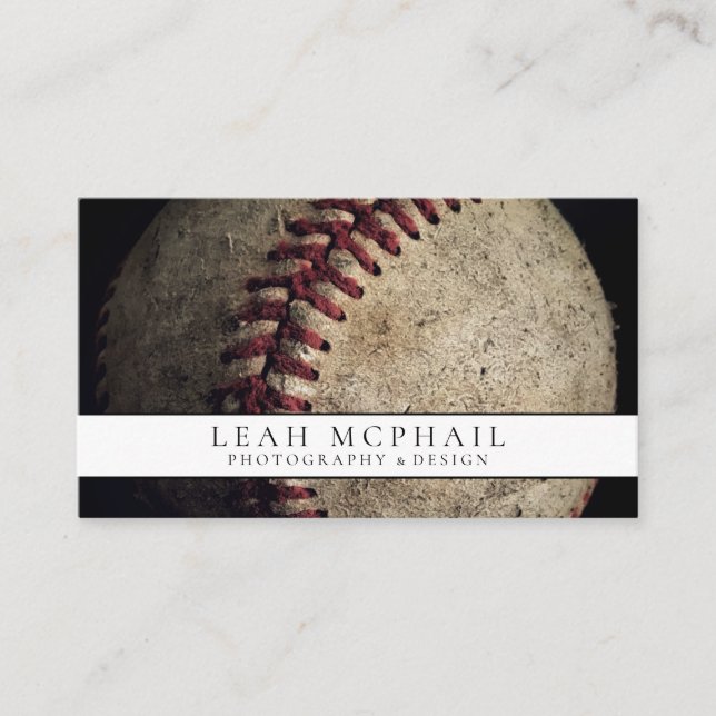 Battered Baseball Business Card (Front)
