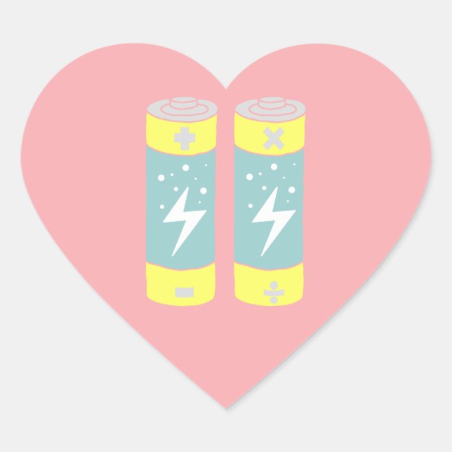 Batteries Heart Sticker (Front)