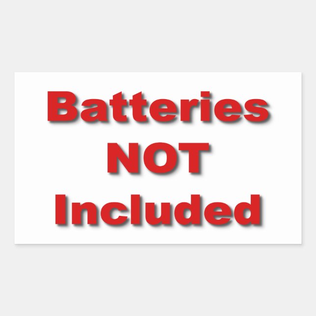 Batteries Not Included Sticker (Front)