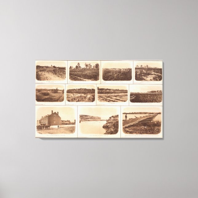 Batteries, redoubts, building, canal, bridge canvas print (Front)