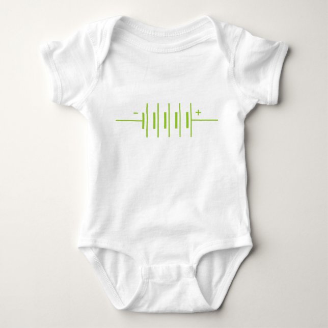 Batteries Symbol Baby Bodysuit (Front)