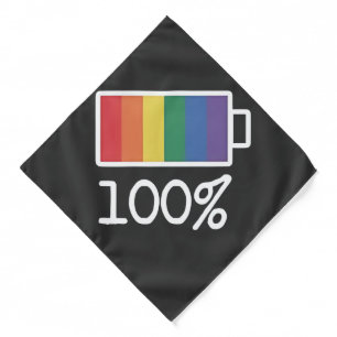 Battery 100% Gay Funny LGBT Pride Month Equality Bandana