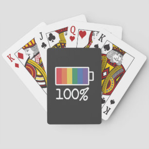 Battery 100% Gay Funny LGBT Pride Month Equality Poker Cards