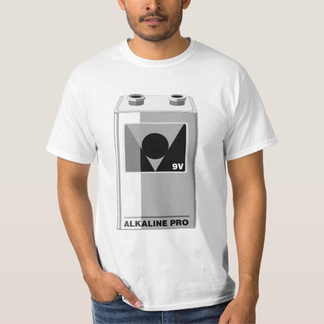 Battery - 9 Volt or Nerd Wear T-Shirt (Front)