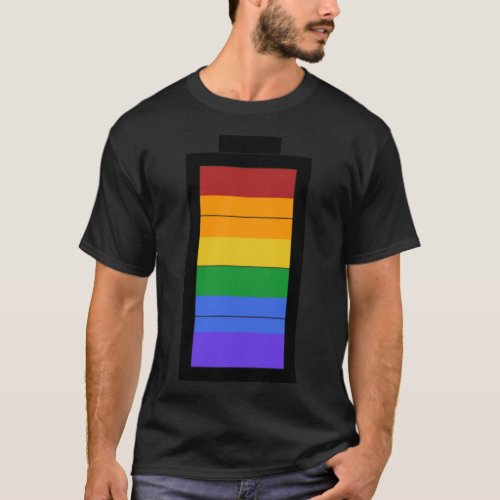 Battery Akku LGBT Homosexuality Love Gay  T_Shirt