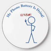 Battery Dying 'Eff You' Stick Figure Wireless Charger (Front)