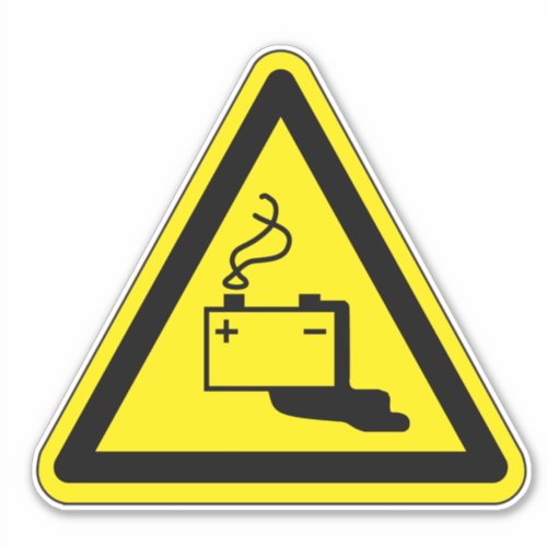 Battery Leak Hazard Symbol Label