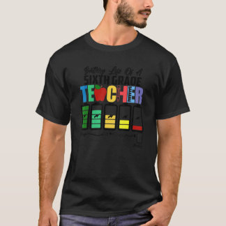 Battery Life Of A 6th Grade Sixth Teacher Back To T-Shirt