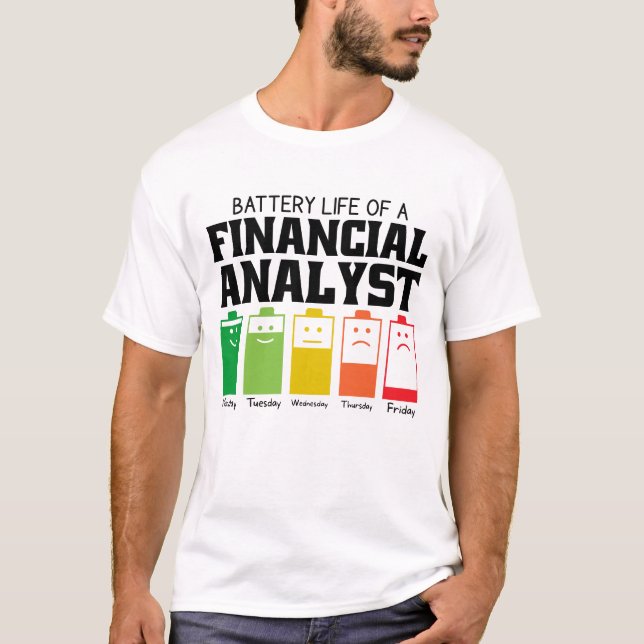 Battery Life Of A Financial Analyst T-Shirt (Front)