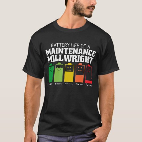 Battery Life Of A Maintenance Millwright T_Shirt
