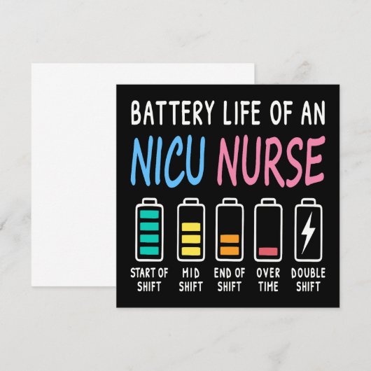 Battery life of a NICU nurse humor chart (Front/Back)