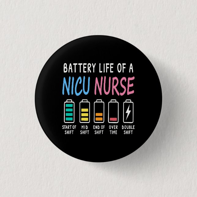 Battery life of a NICU nurse humor level Button (Front)