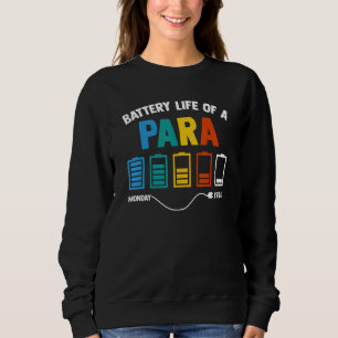 Battery Life Of A Paraprofessional Educator Teache Sweatshirt
