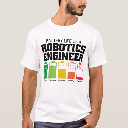 Battery Life Of A Robotics Engineer T_Shirt