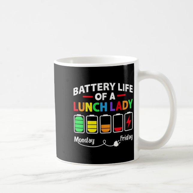 Battery Life Of A School Lunch Lady Cafeteria Work Coffee Mug (Right)